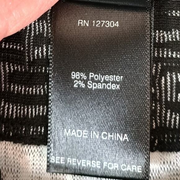 Ali Miles 2X Wire Collar Black White Textured Swing Jacket Red Button Detail - Picture 4 of 10